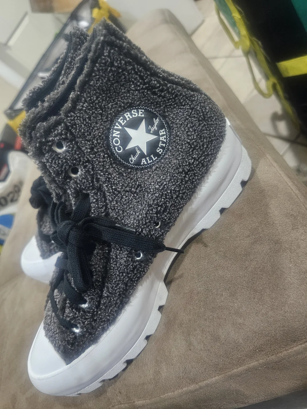 Converse Black and White High-Top Sneakers - Picture 6 of 7